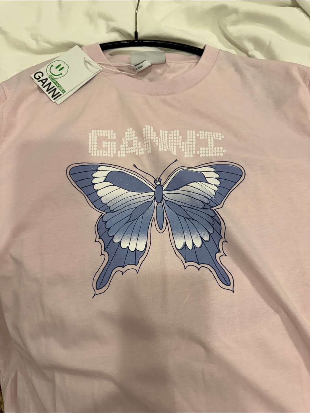 GANNI light lilac T-Shirt size 2XL